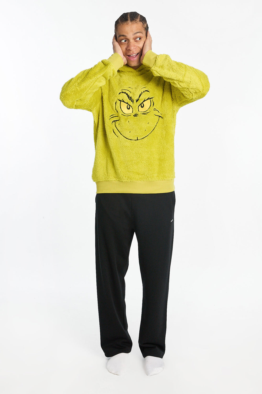 Haut à capuchon en sherpa vert The Grinch homme Haut à capuchon en sherpa vert The Grinch homme