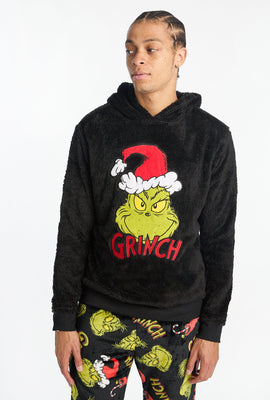 Haut à capuchon en sherpa noir The Grinch homme