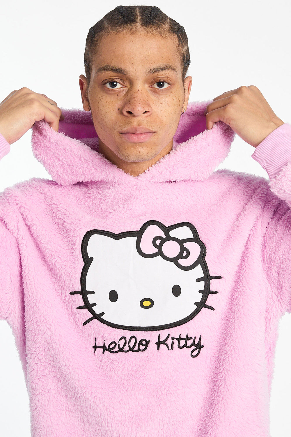 Mens Hello Kitty Plush Sherpa Hoodie Mens Hello Kitty Plush Sherpa Hoodie