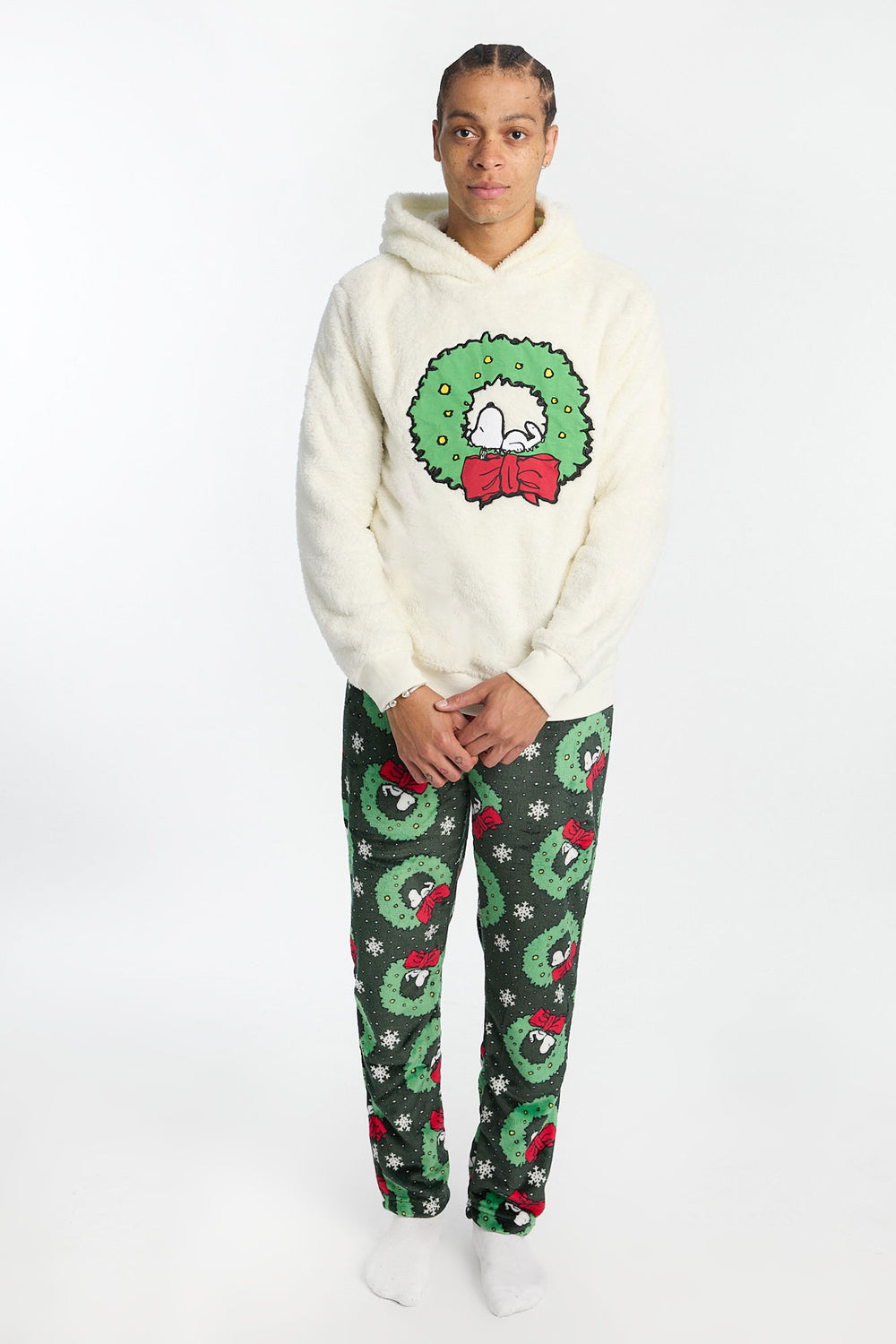 Haut à capuchon en sherpa Peanuts Snoopy homme Haut à capuchon en sherpa Peanuts Snoopy homme