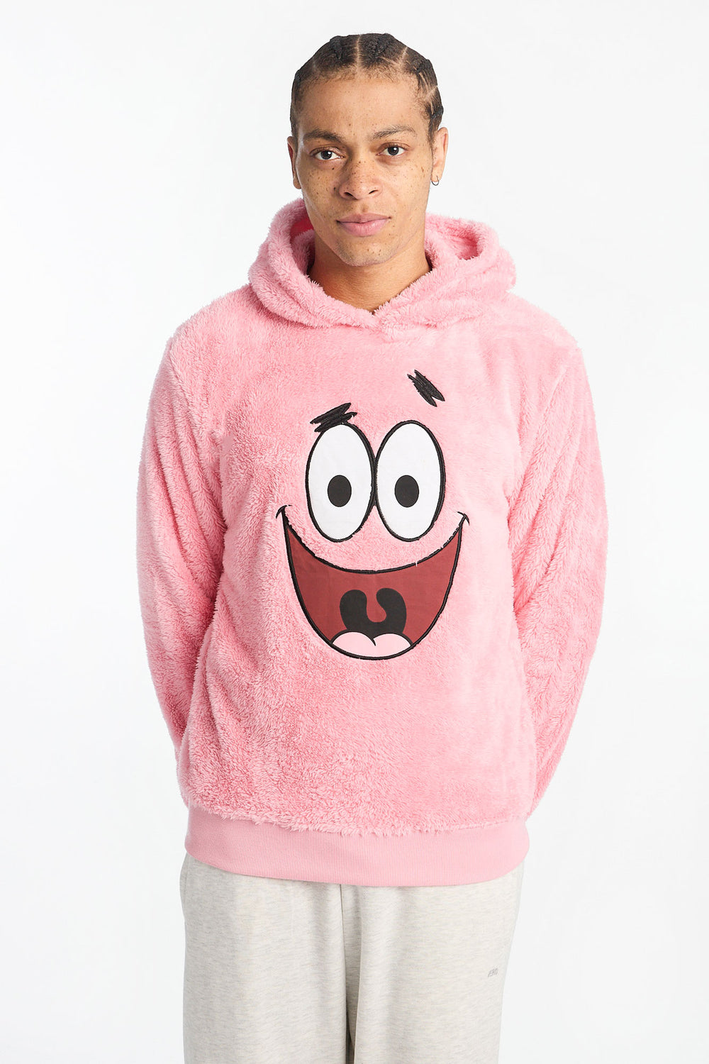 Haut à capuchon en sherpa Patrick Star homme Haut à capuchon en sherpa Patrick Star homme