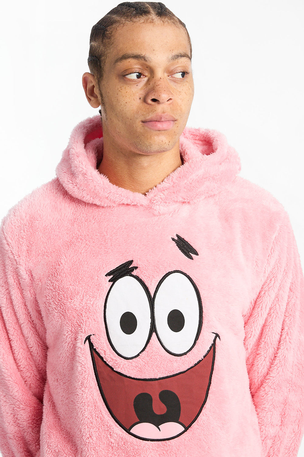 Haut à capuchon en sherpa Patrick Star homme Haut à capuchon en sherpa Patrick Star homme