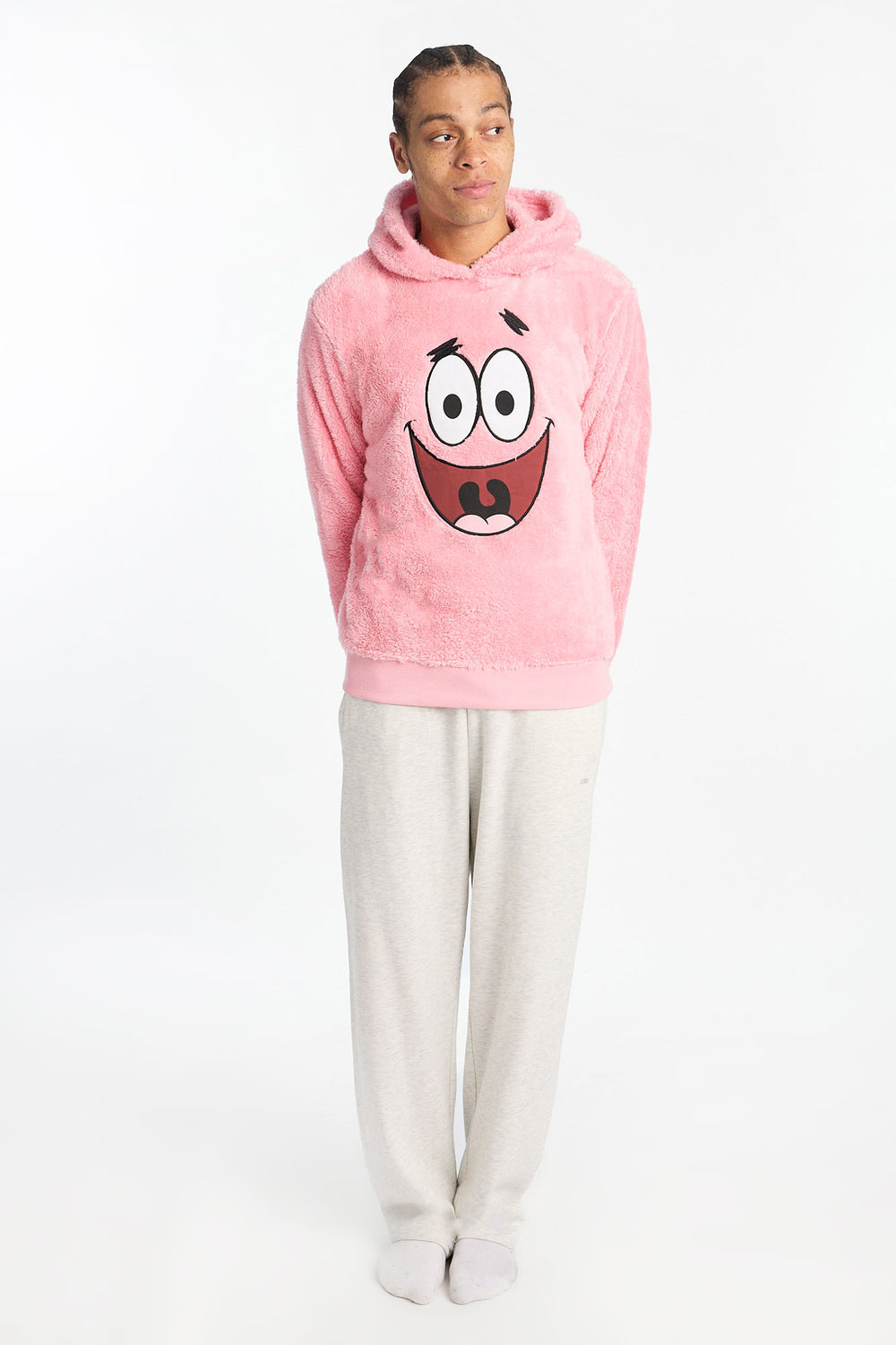 Haut à capuchon en sherpa Patrick Star homme Haut à capuchon en sherpa Patrick Star homme