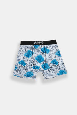 Roses & Money Bills Printed Boxer Briefs
