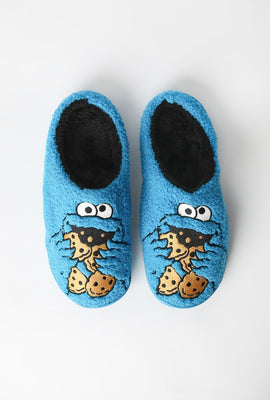 Mens Cookie Monster Plush Slippers