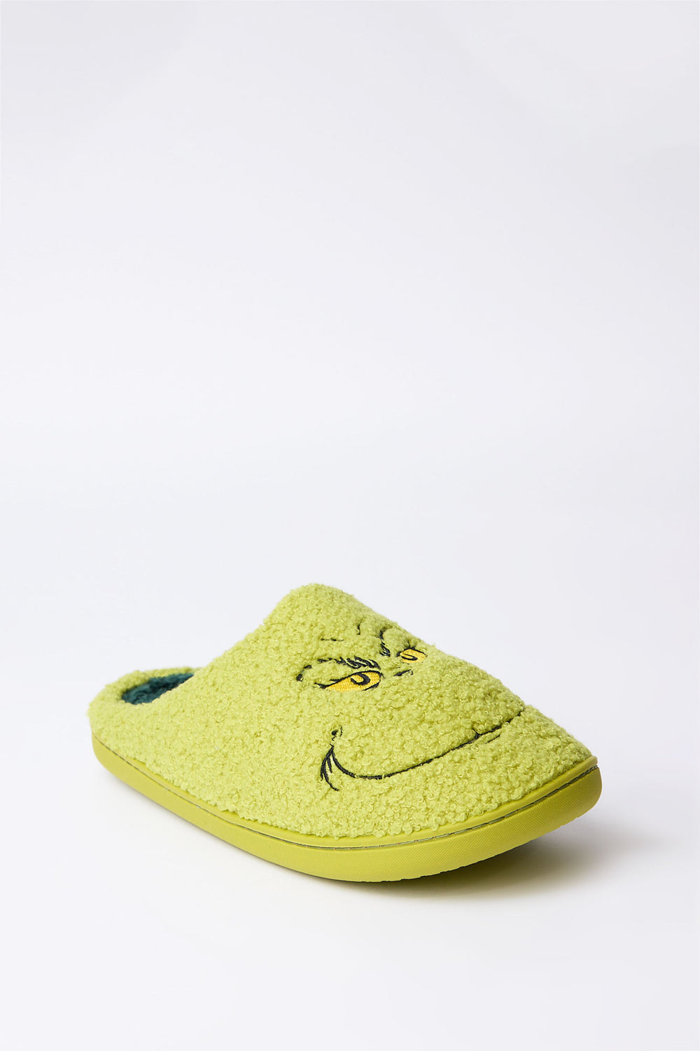 Mens The Grinch Face Plush Slippers Mens The Grinch Face Plush Slippers