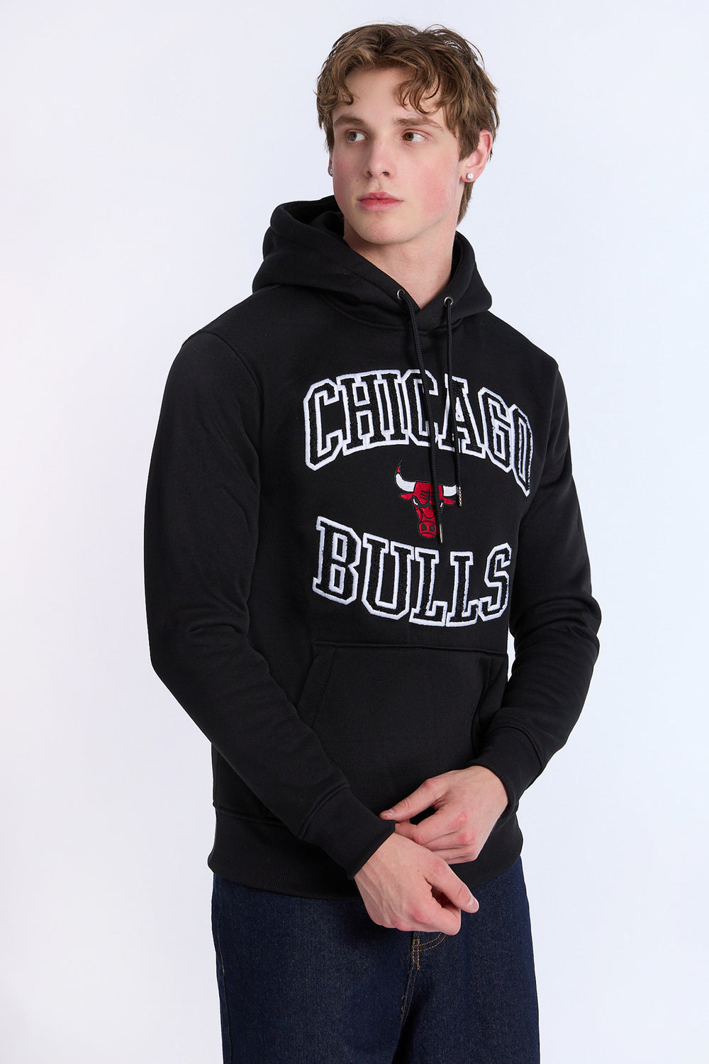 Mens Chicago Bulls Chenille Logo Hoodie Mens Chicago Bulls Chenille Logo Hoodie