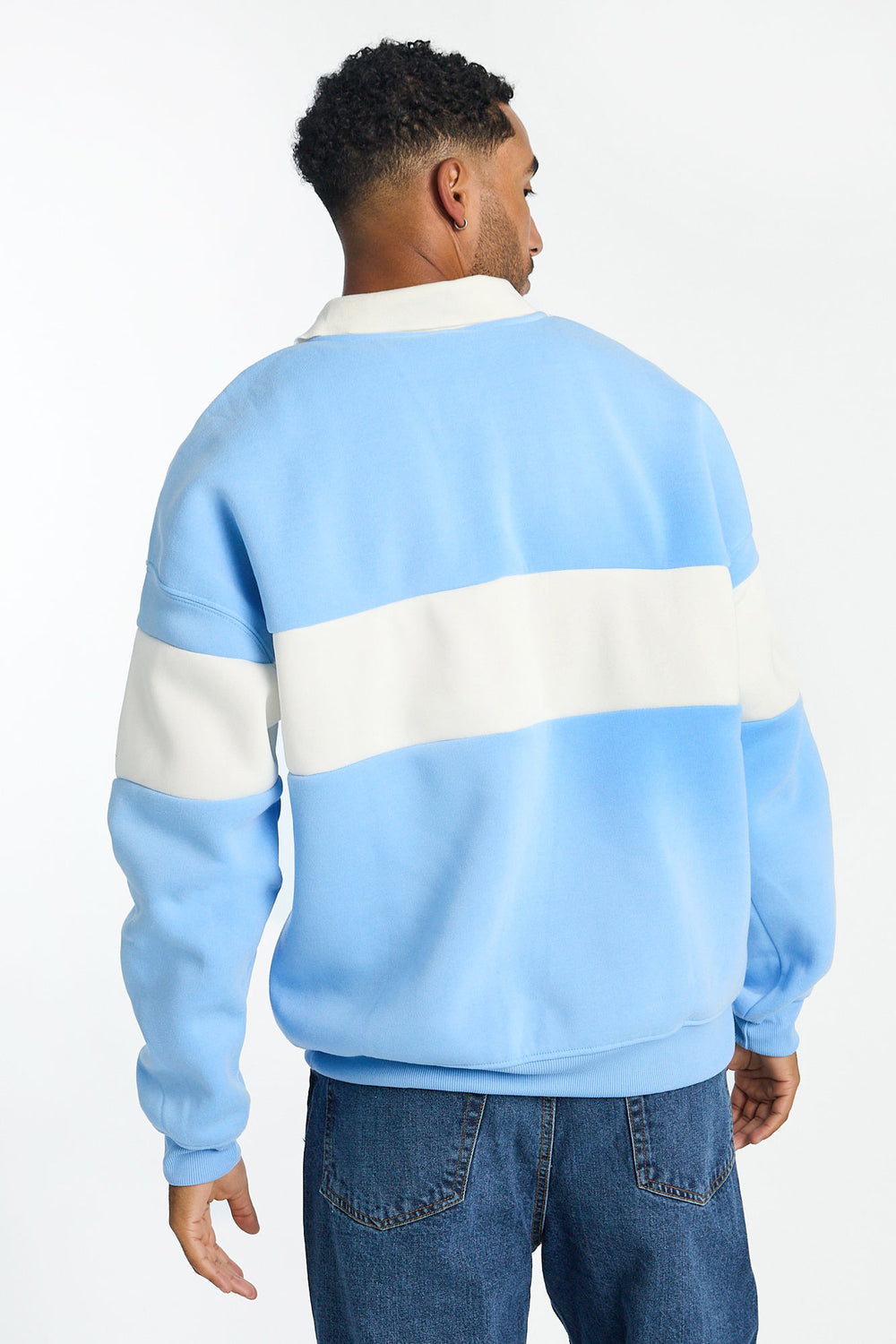 Mens Man City Colour Block Polo Sweatshirt Mens Man City Colour Block Polo Sweatshirt