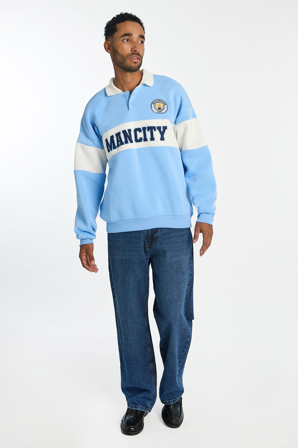 Sweatshirt à col polo bicolore Man City homme Sweatshirt à col polo bicolore Man City homme
