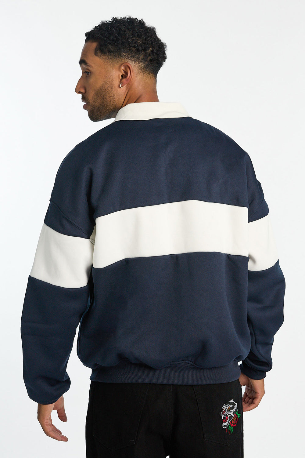 Mens Chelsea FC Colour Block Polo Sweatshirt Mens Chelsea FC Colour Block Polo Sweatshirt