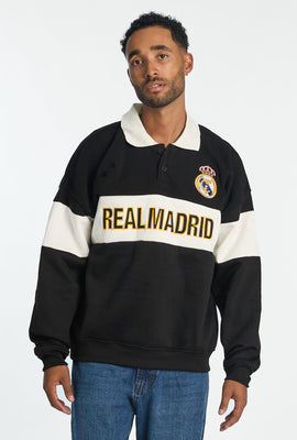 Sweatshirt à col polo bicolore Real Madrid homme