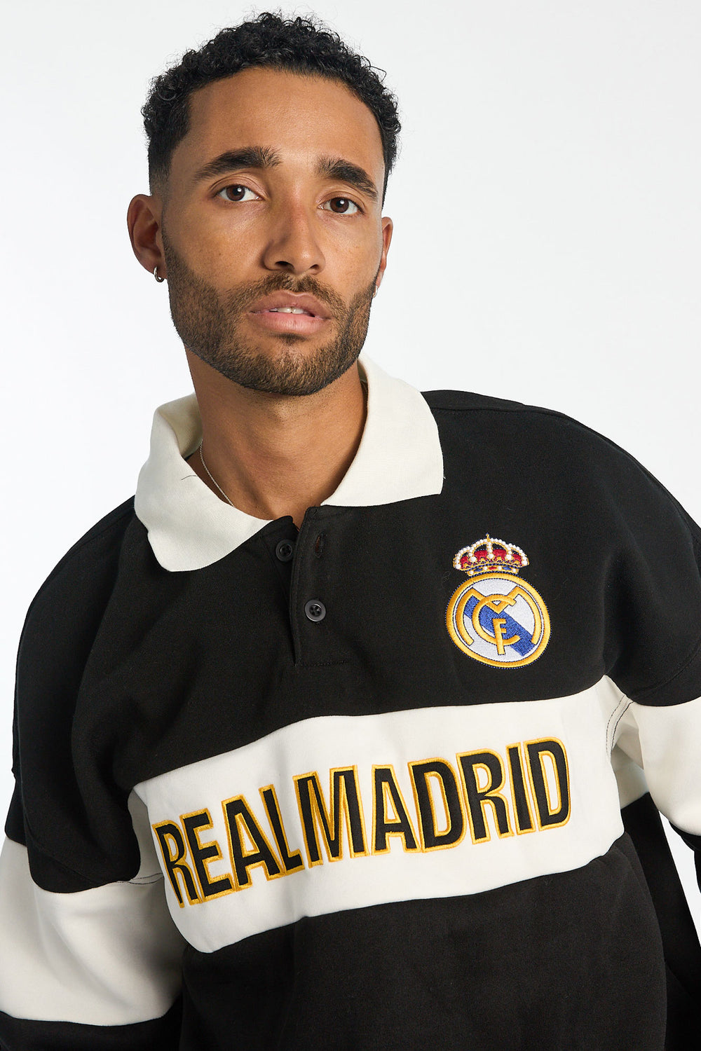 Sweatshirt à col polo bicolore Real Madrid homme Sweatshirt à col polo bicolore Real Madrid homme
