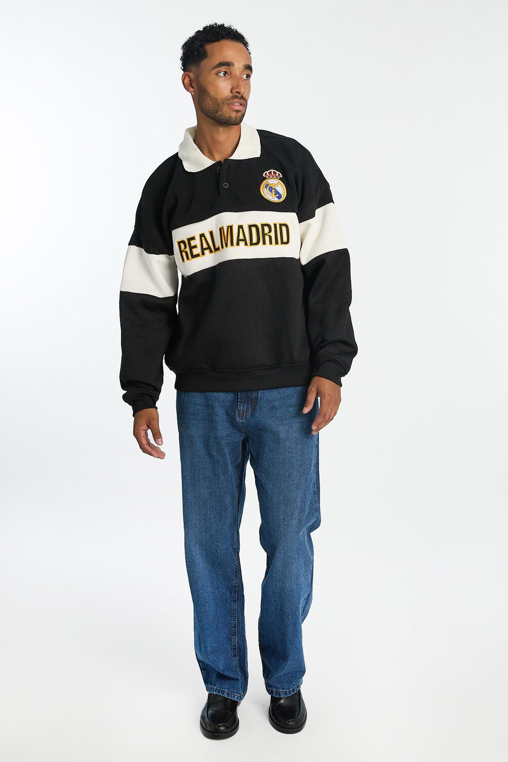 Sweatshirt à col polo bicolore Real Madrid homme Sweatshirt à col polo bicolore Real Madrid homme