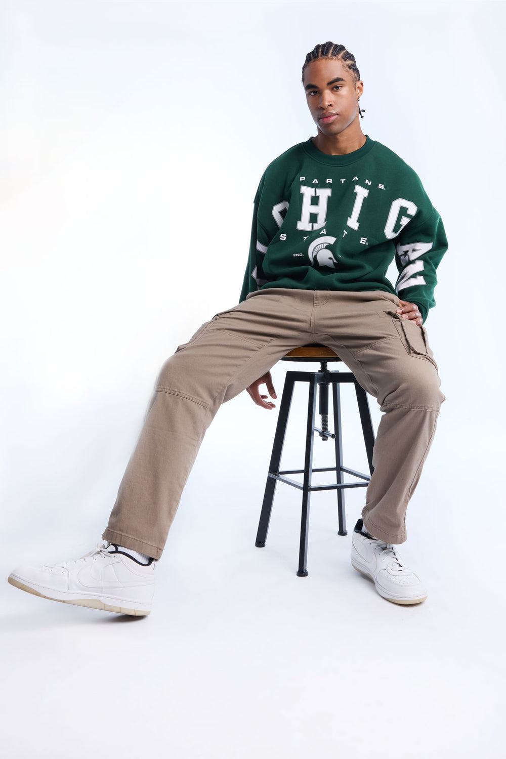 Mens Michigan State Spartans Crewneck Sweatshirt Mens Michigan State Spartans Crewneck Sweatshirt