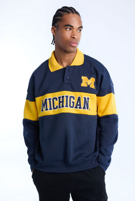 Sweatshirt à col polo bicolore Michigan homme