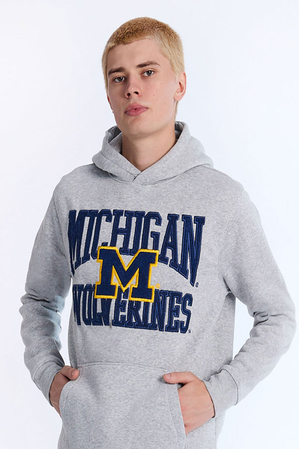Haut à capuchon gris chiné Michigan Wolverines homme Haut à capuchon gris chiné Michigan Wolverines homme