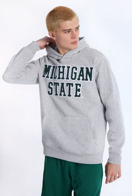 Haut à capuchon gris chiné Michigan State homme