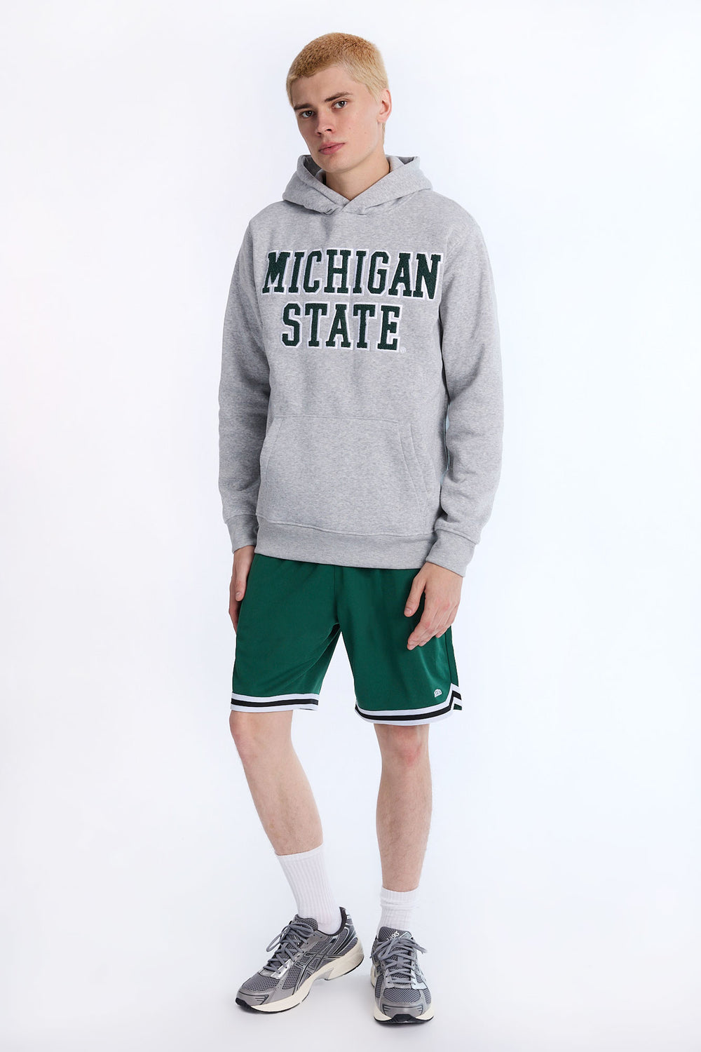 Mens Michigan State Grey Melange Hoodie Mens Michigan State Grey Melange Hoodie