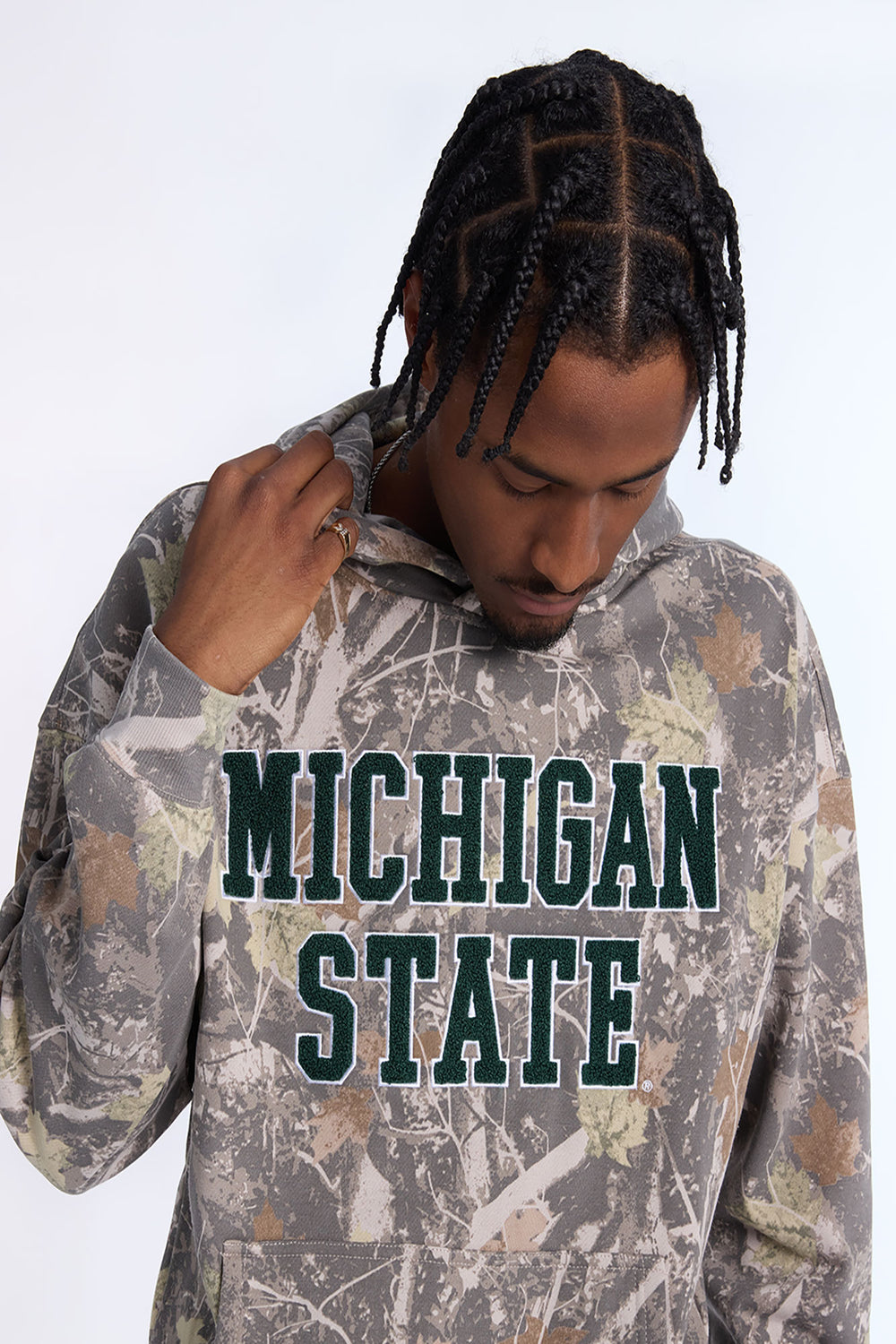 Haut à capuchon camouflage arbres Michigan State homme Haut à capuchon camouflage arbres Michigan State homme