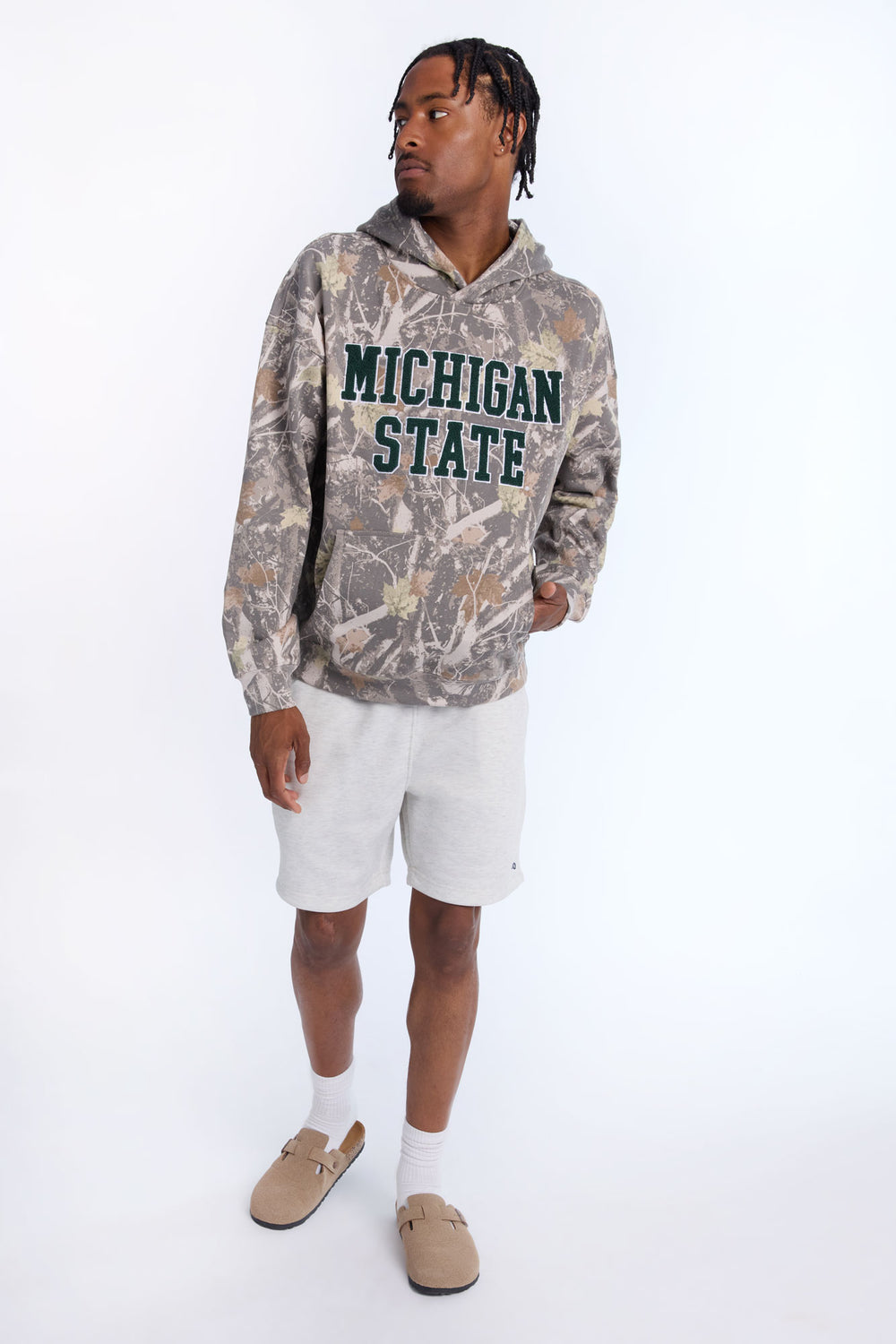 Haut à capuchon camouflage arbres Michigan State homme Haut à capuchon camouflage arbres Michigan State homme