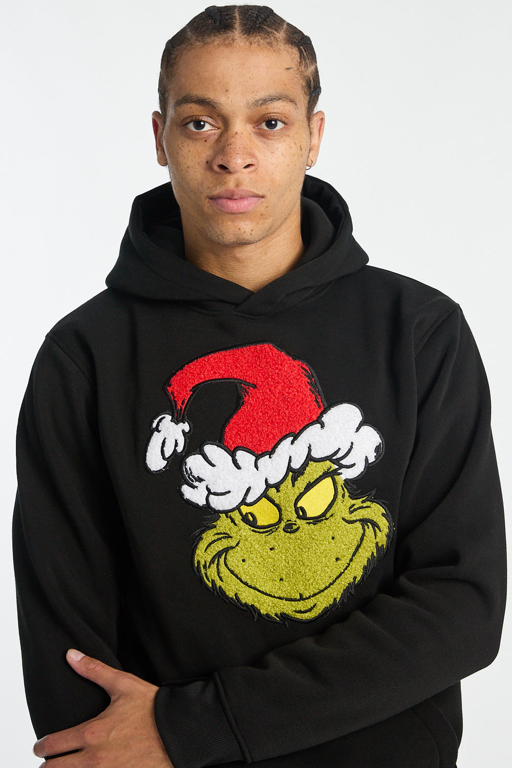 Mens The Grinch Chenille Graphic Hoodie Mens The Grinch Chenille Graphic Hoodie