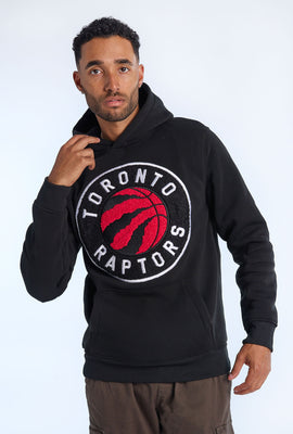 Haut à capuchon noir logo chenille Toronto Raptors homme