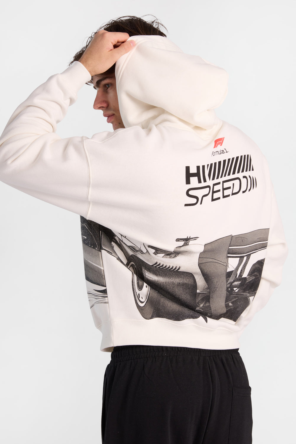 Haut à capuchon imprimé Formula 1 Haut à capuchon imprimé Formula 1