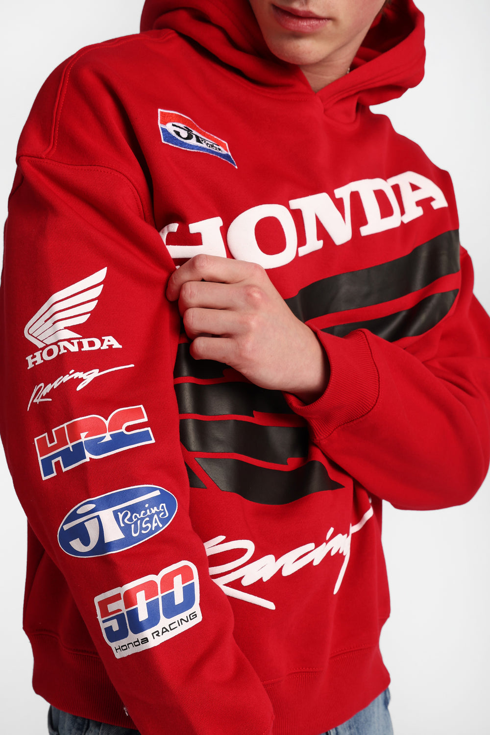 Haut à capuchon imprimé ailes Honda Racing Haut à capuchon imprimé ailes Honda Racing