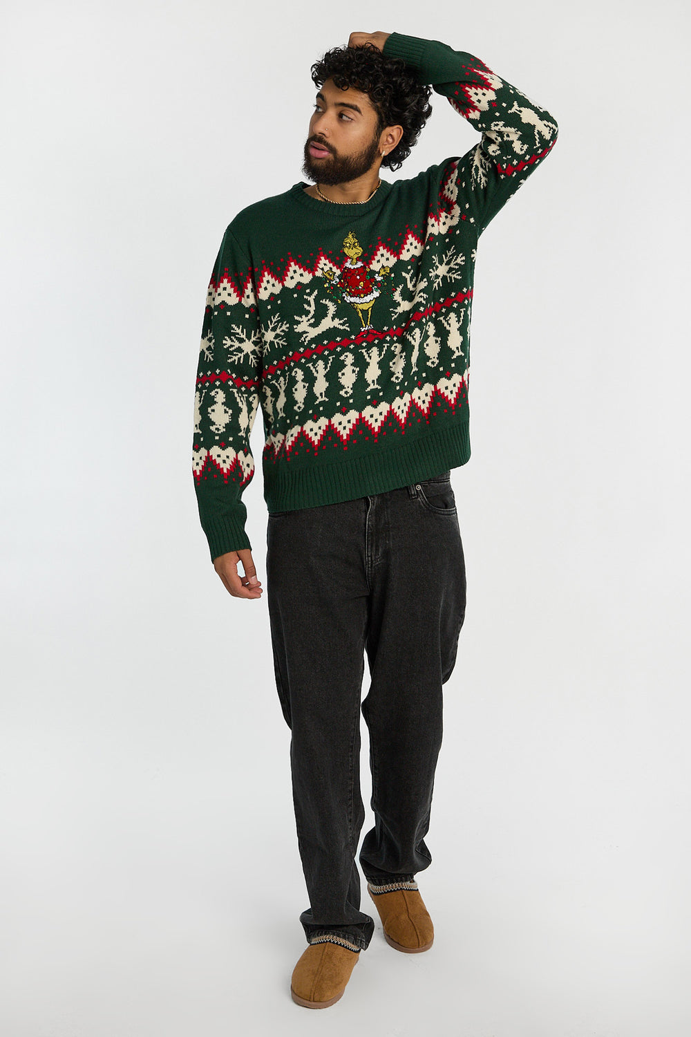 Mens The Grinch Holiday Graphic Sweater Mens The Grinch Holiday Graphic Sweater