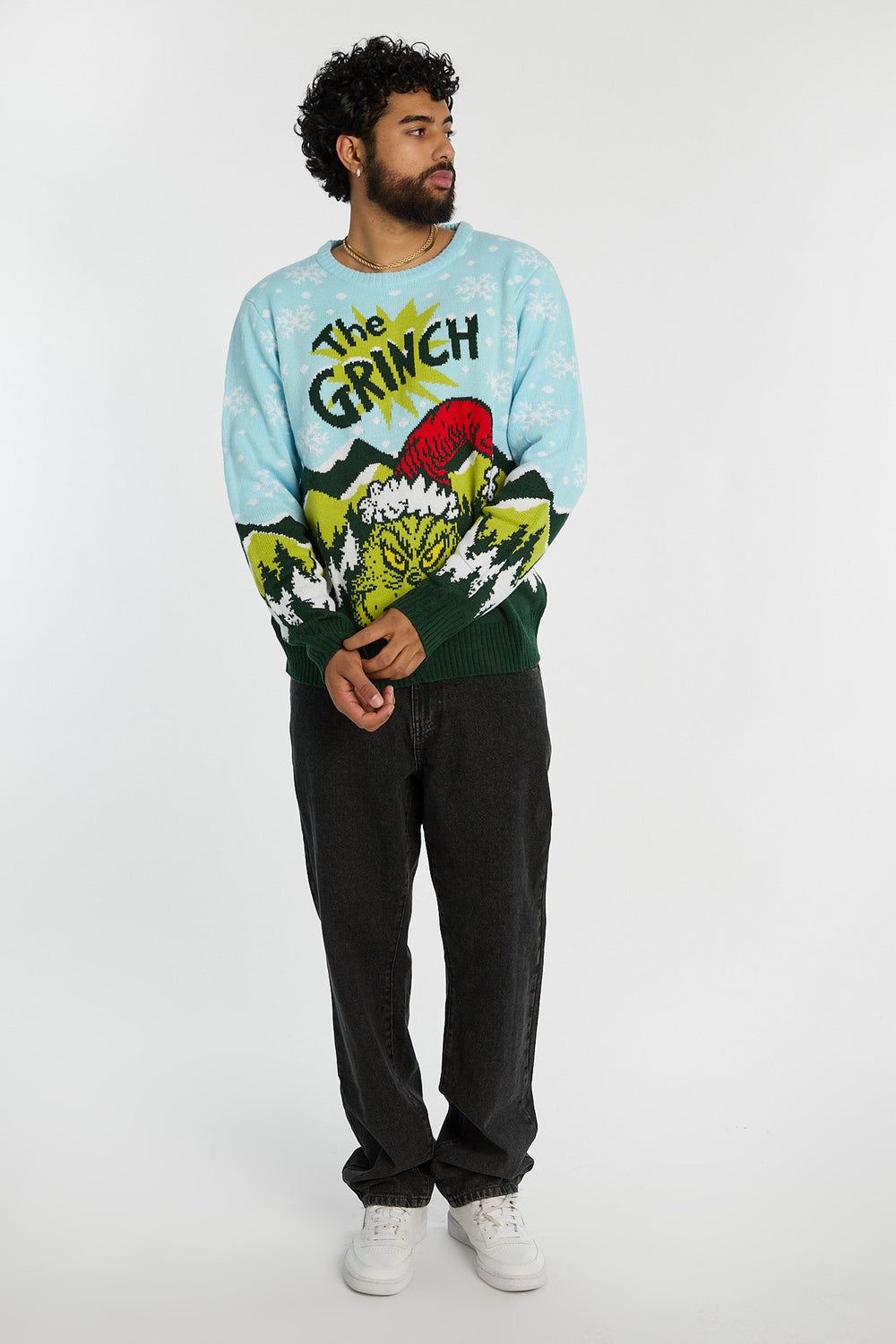 Mens The Grinch Holiday Graphic Sweater Mens The Grinch Holiday Graphic Sweater