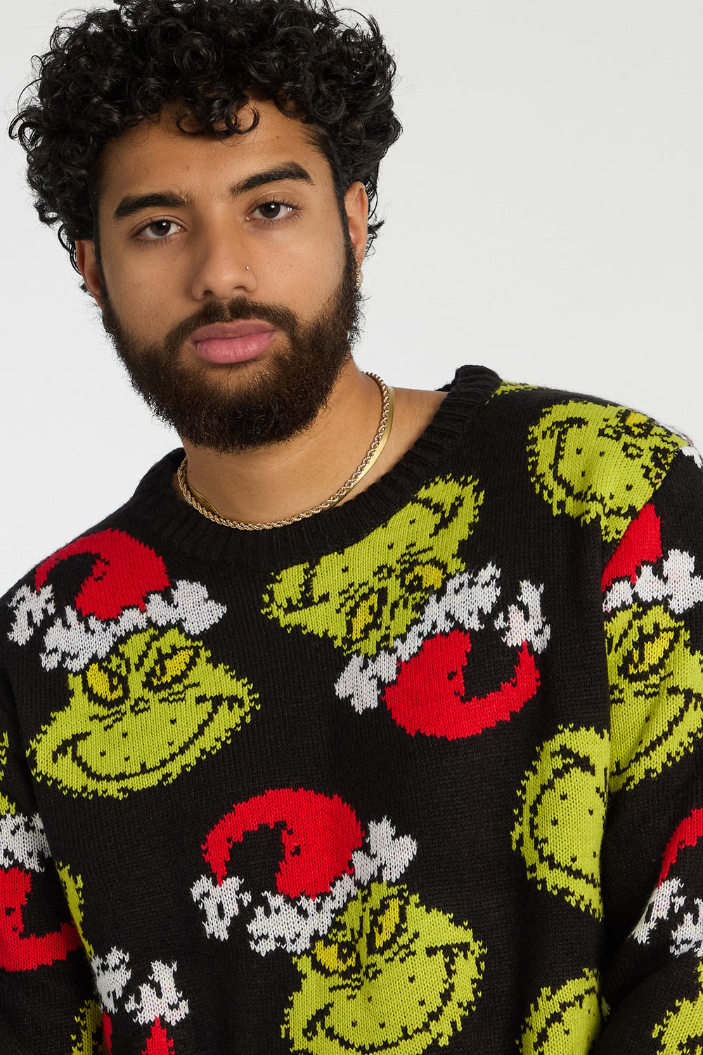 Mens The Grinch Holiday Graphic Sweater Mens The Grinch Holiday Graphic Sweater