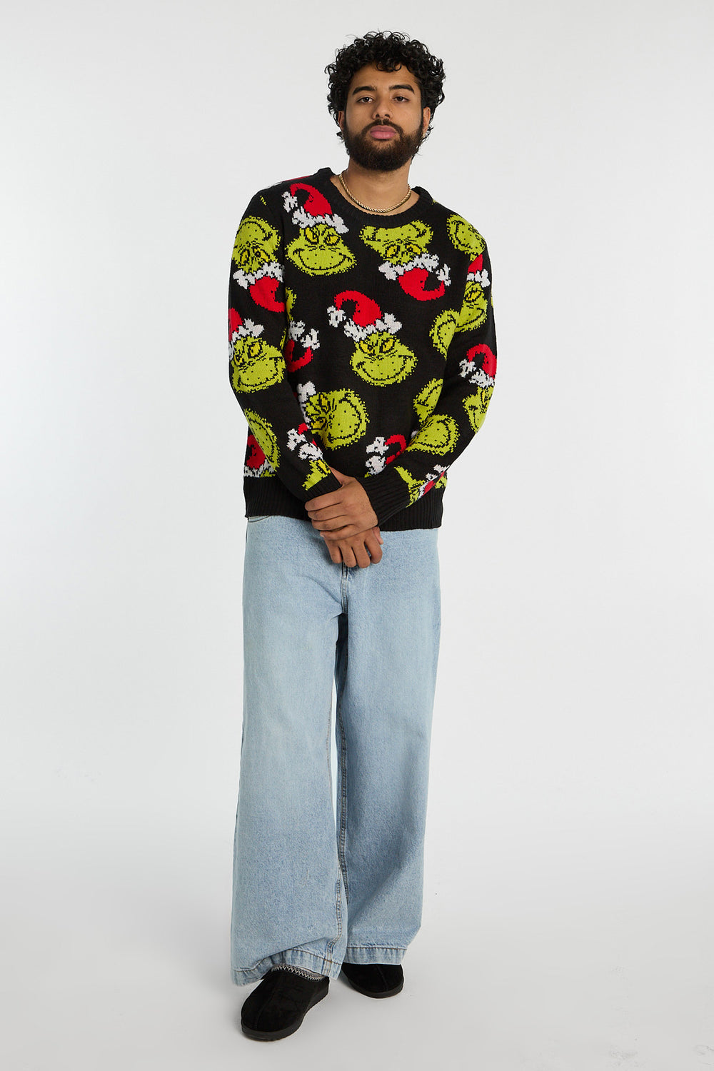 Mens The Grinch Holiday Graphic Sweater Mens The Grinch Holiday Graphic Sweater