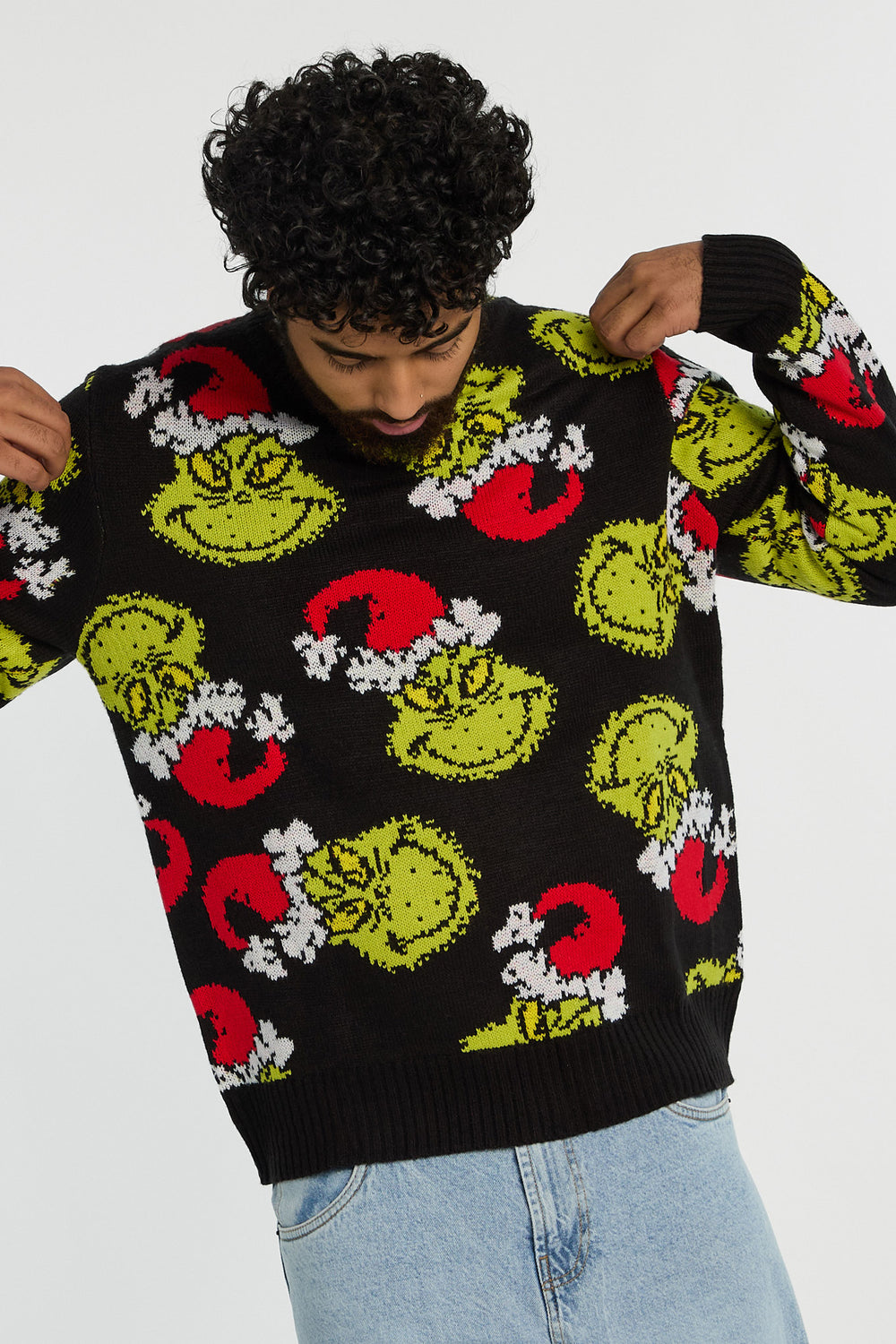 Mens The Grinch Holiday Graphic Sweater Mens The Grinch Holiday Graphic Sweater