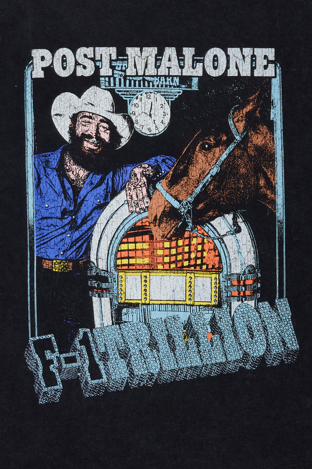 T-shirt imprimé F-1Trillion Post Malone homme T-shirt imprimé F-1Trillion Post Malone homme