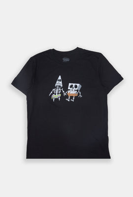 T-shirt imprimé Bob l'éponge et Patrick squelettes homme