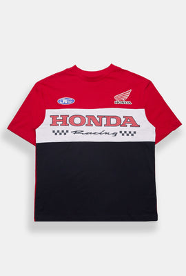 T-shirt bicolore surdimensionné imprimé Honda Racing