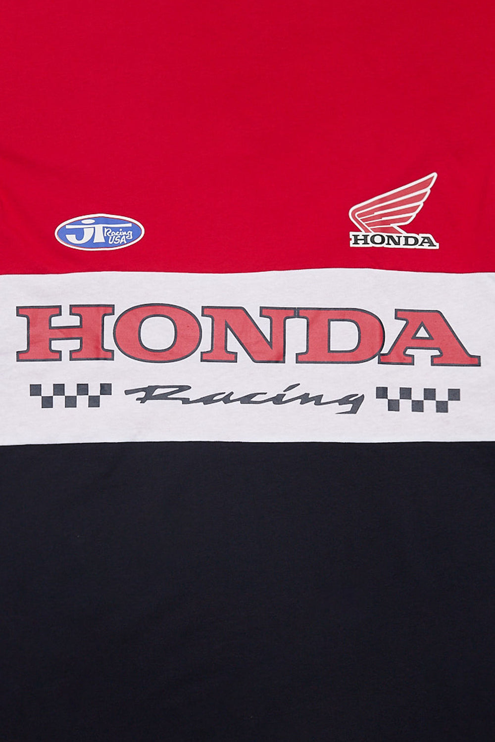 T-shirt bicolore surdimensionné imprimé Honda Racing T-shirt bicolore surdimensionné imprimé Honda Racing