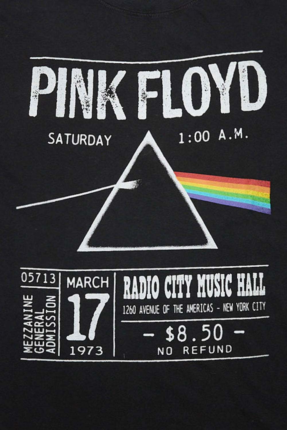 Pink Floyd 1973 Radio City Hall Graphic Oversized Tee Pink Floyd 1973 Radio City Hall Graphic Oversized Tee