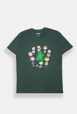 Mens Peanuts Christmas Tree Graphic T-Shirt