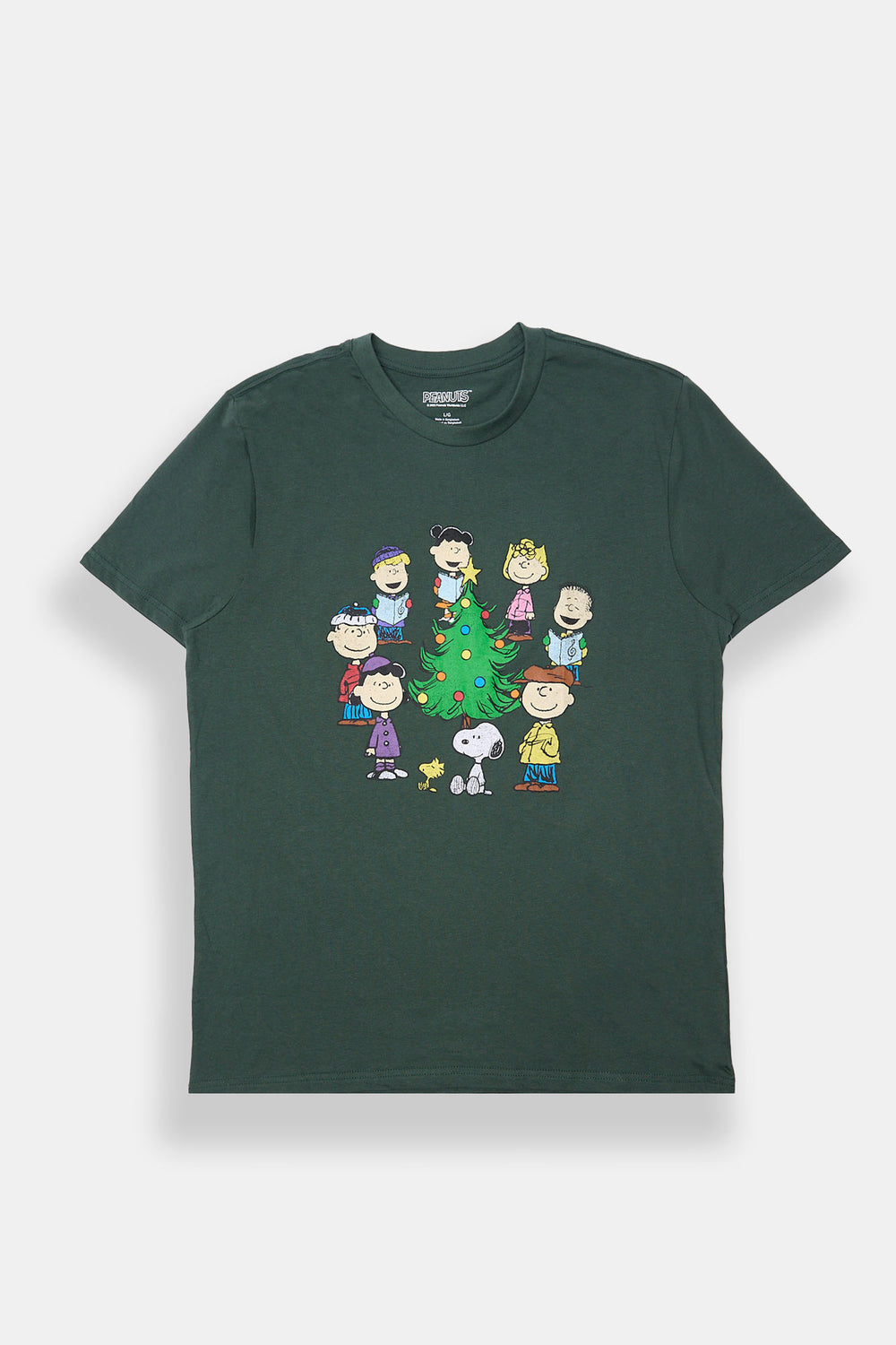 Mens Peanuts Christmas Tree Graphic T-Shirt Mens Peanuts Christmas Tree Graphic T-Shirt