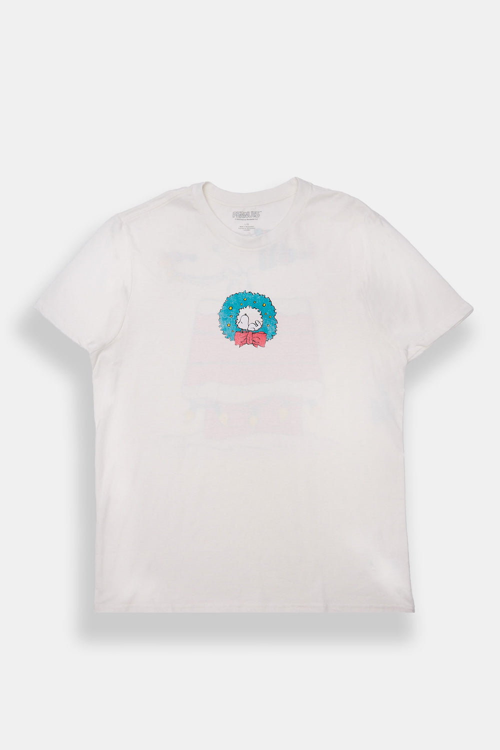 Mens Peanuts Snoopy Wreath Graphic T-Shirt Mens Peanuts Snoopy Wreath Graphic T-Shirt
