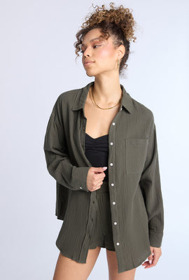 Chemise surdimensionnée en coton léger