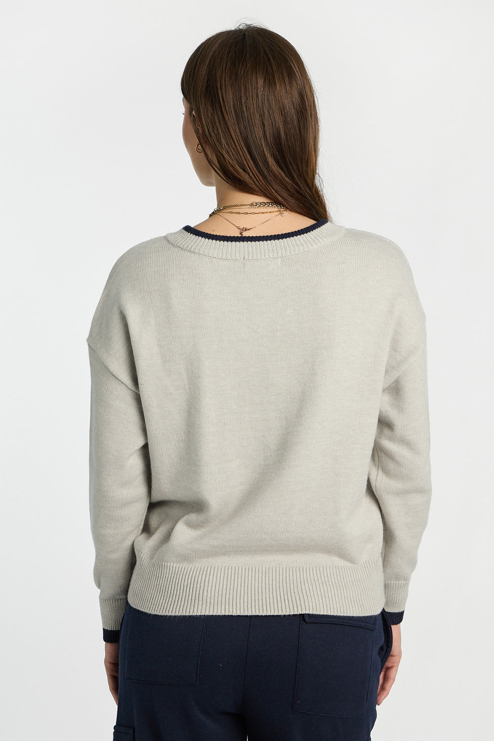 AERO Graphic Flat Knit V-Neck Sweater AERO Graphic Flat Knit V-Neck Sweater