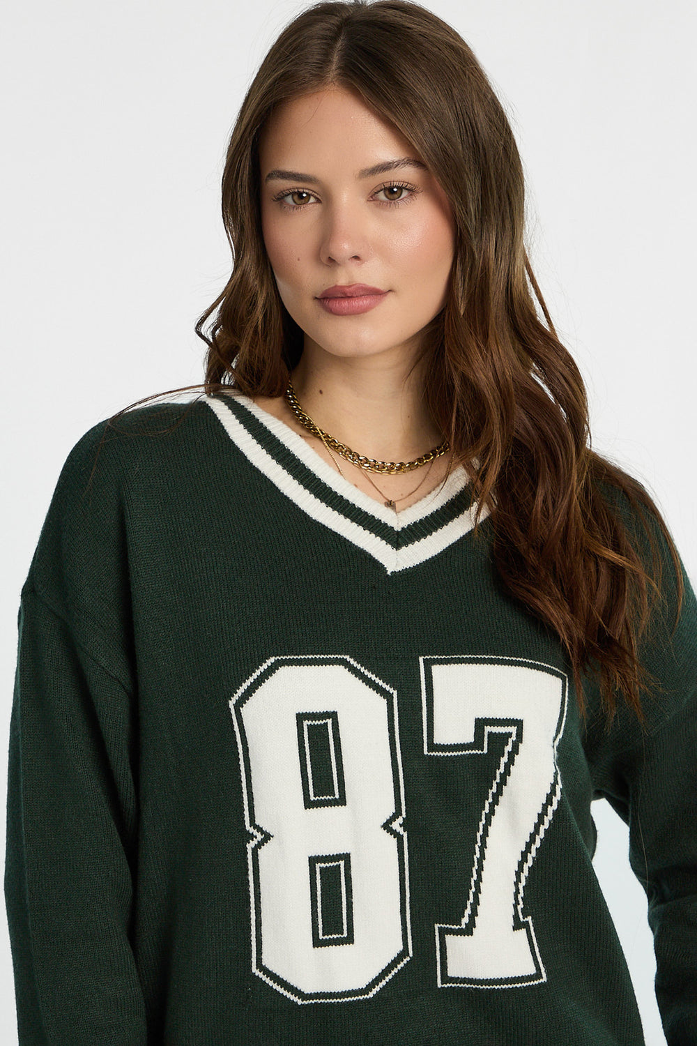 AERO Graphic Flat Knit V-Neck Sweater AERO Graphic Flat Knit V-Neck Sweater