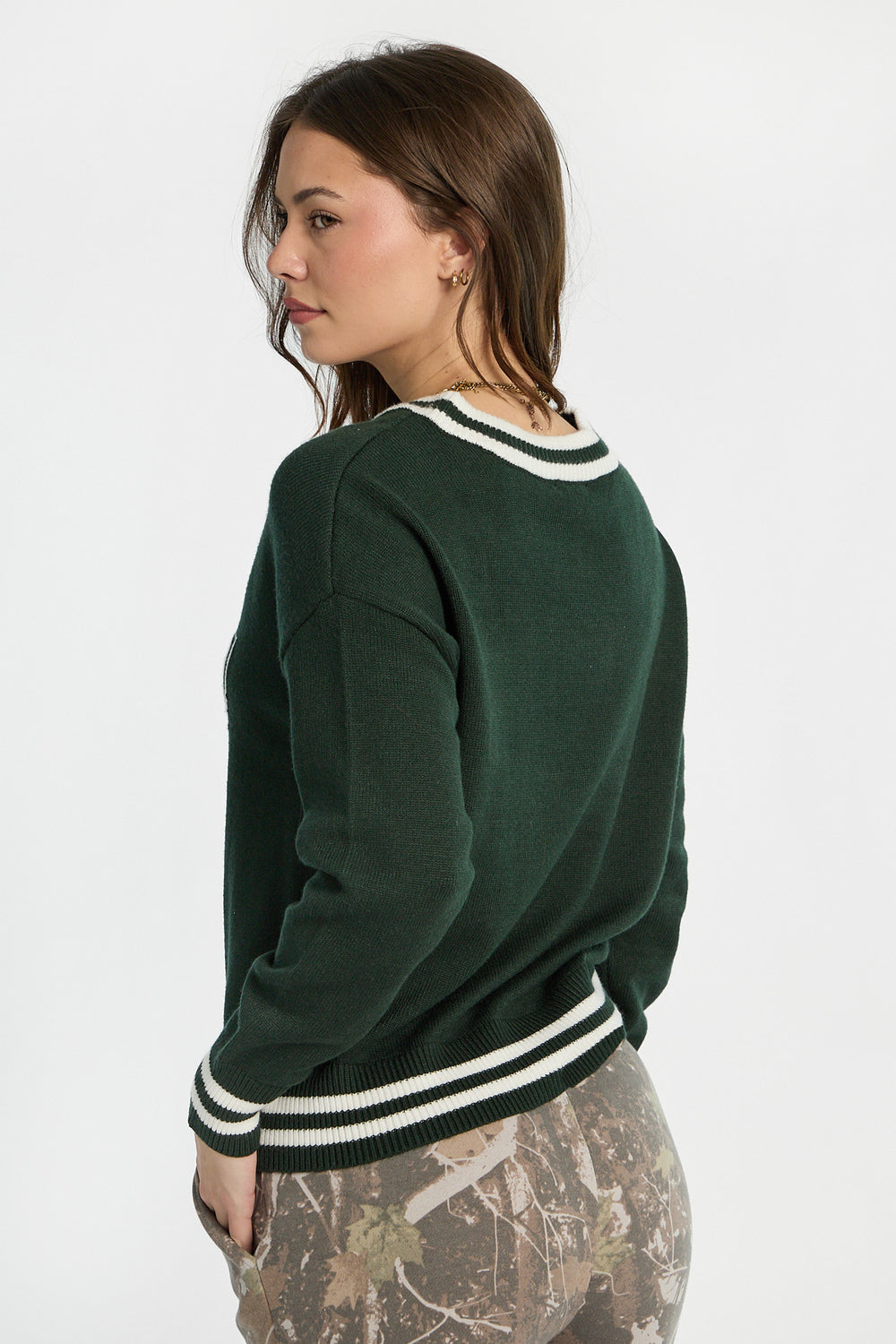 AERO Graphic Flat Knit V-Neck Sweater AERO Graphic Flat Knit V-Neck Sweater