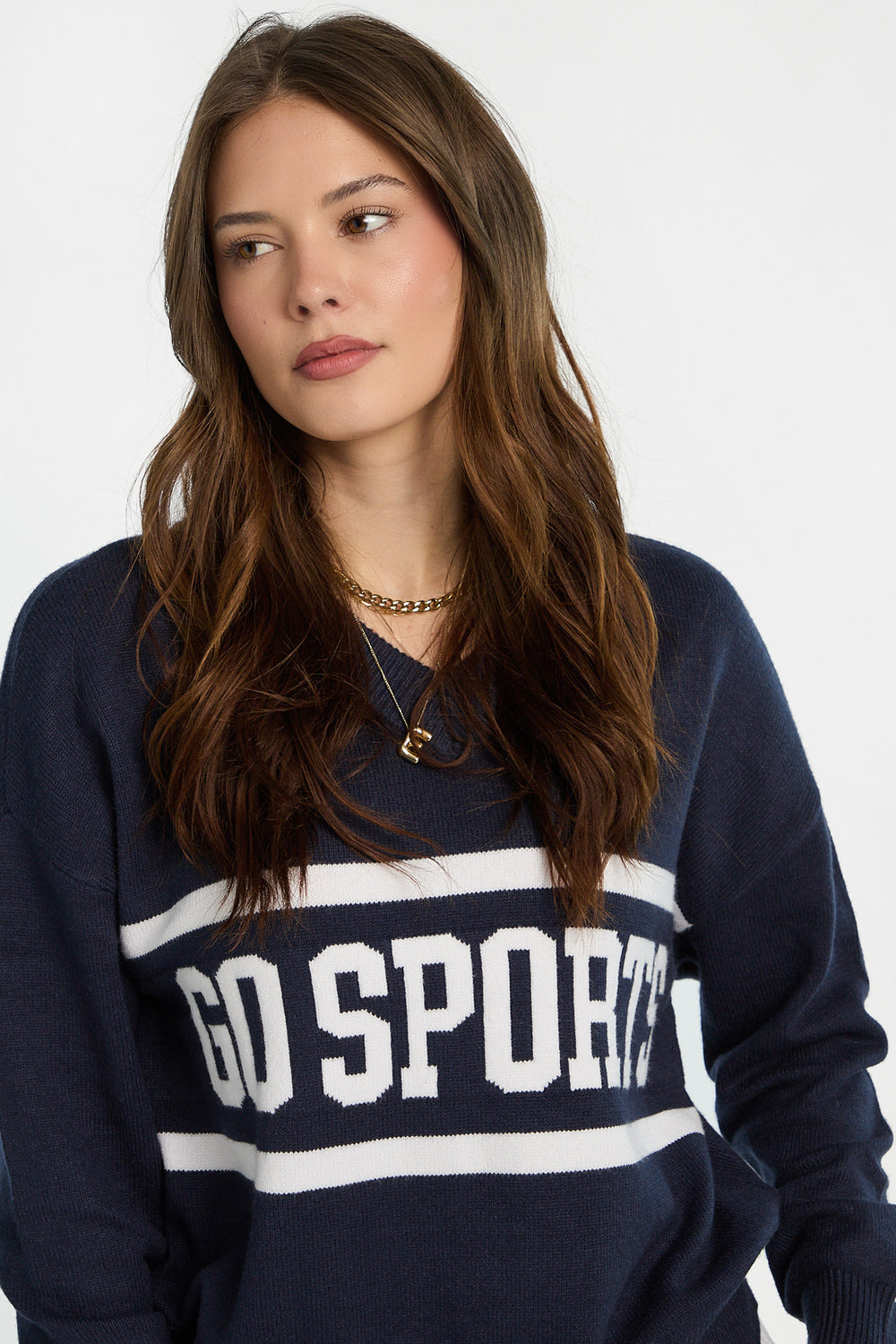 AERO Graphic Flat Knit V-Neck Sweater AERO Graphic Flat Knit V-Neck Sweater