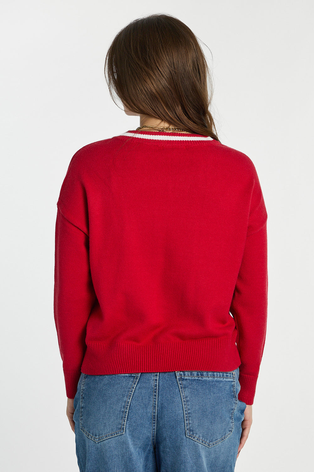 AERO Graphic Flat Knit V-Neck Sweater AERO Graphic Flat Knit V-Neck Sweater