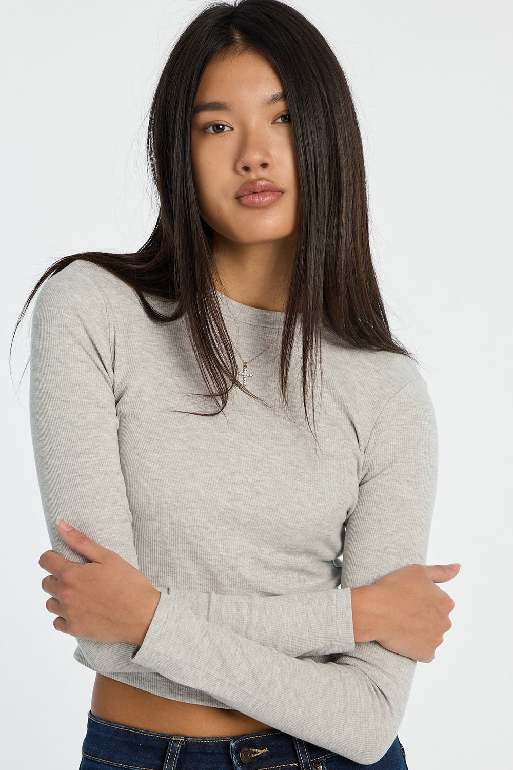 AERO Long Sleeve Crew Neck Baby Tee AERO Long Sleeve Crew Neck Baby Tee