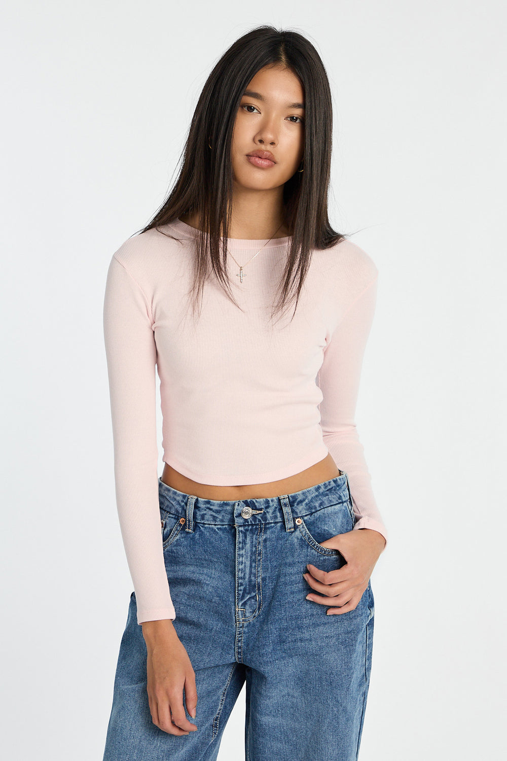 AERO Long Sleeve Crew Neck Baby Tee AERO Long Sleeve Crew Neck Baby Tee