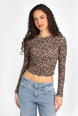 T-shirt court à manches longues et col ras-du-cou AERO